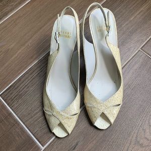 stuart weitzman heels / sandals mock crock 7 1/2